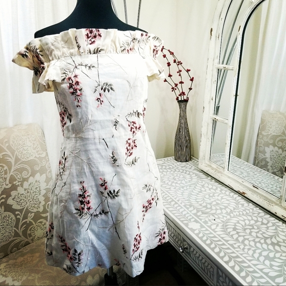 🍒NWT🍒 REBECCA TAYLOR EMBROIDERED CREME DRESS - Picture 4 of 8